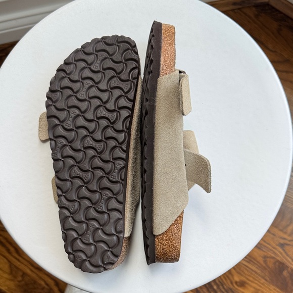 Birkenstock Beige Suede Double Strap Sandals Womens Size 38 - Picture 4 of 14